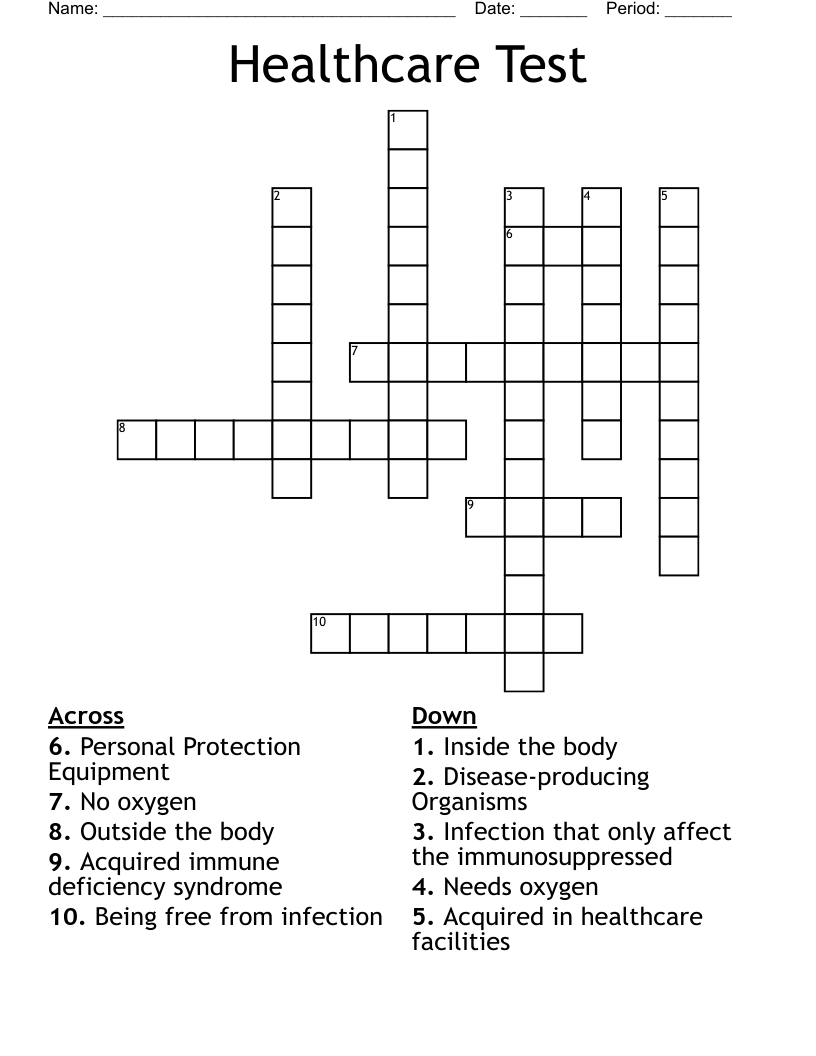 Healthcare Test  Crossword