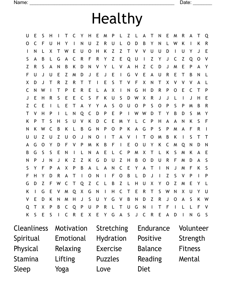 Healthy Word Search