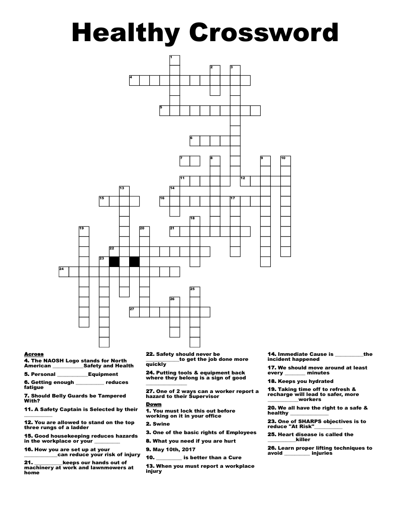 Healthy Crossword