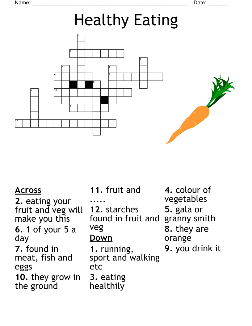 Healthy Eating Crossword