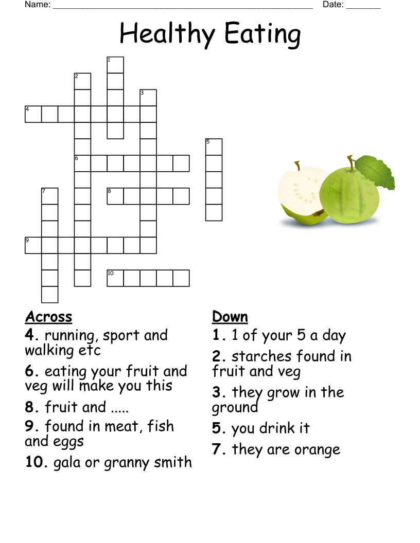 Healthy Eating  Crossword
