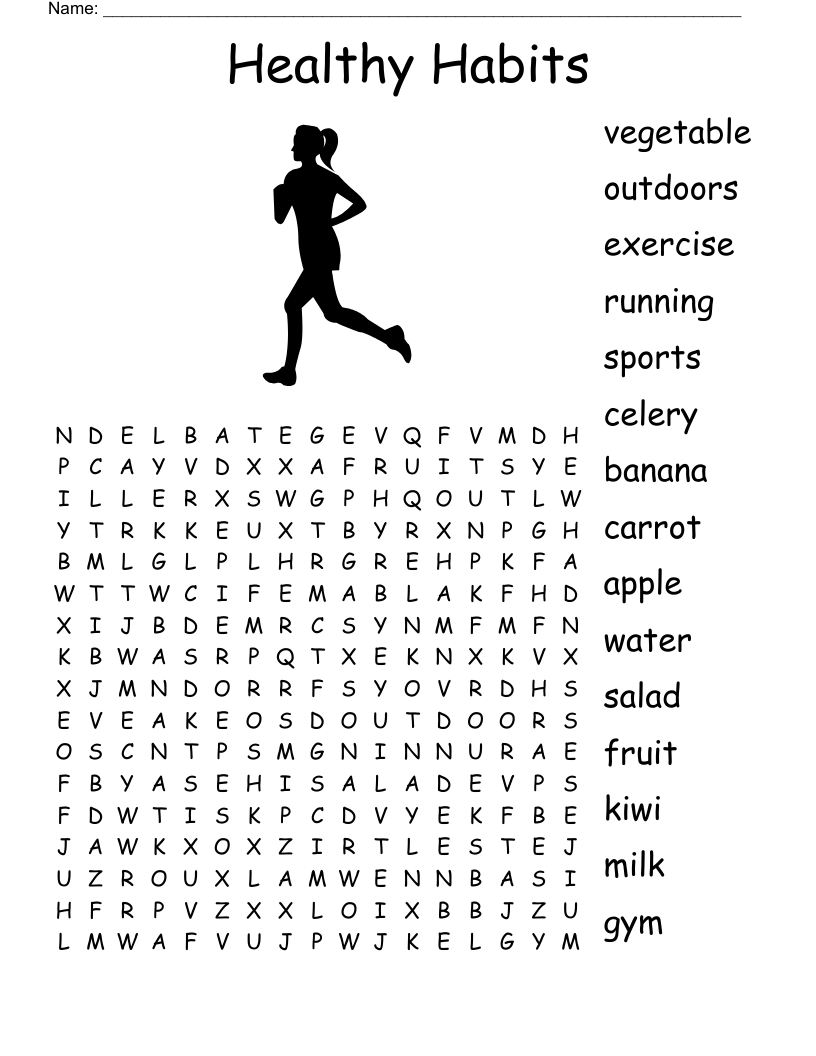 Healthy Habits Word Search