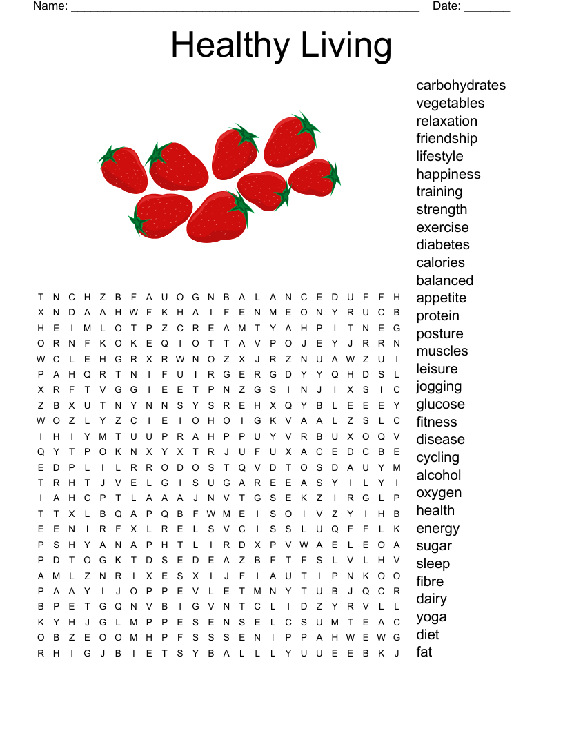 Healthy Living Word Search