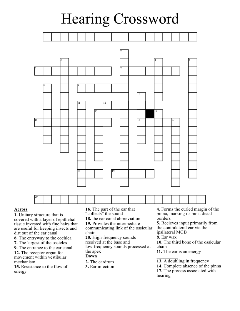 Hearing Crossword