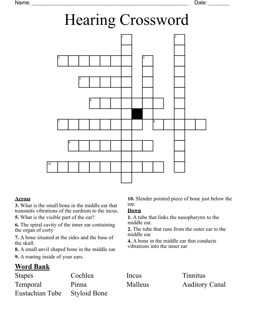 Hearing Crossword