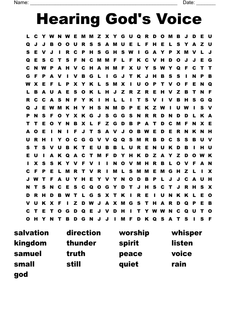 Hearing God's Voice Word Search