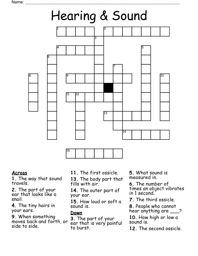 Hearing & Sound  Crossword