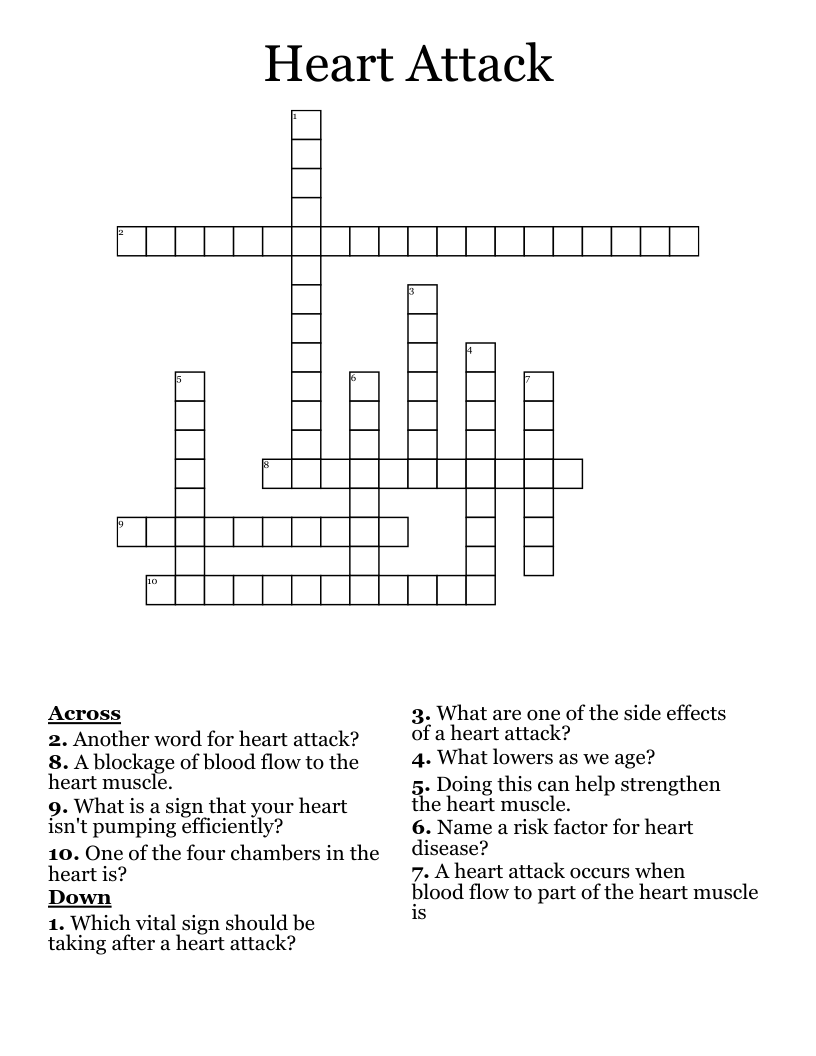 Heart Attack Crossword