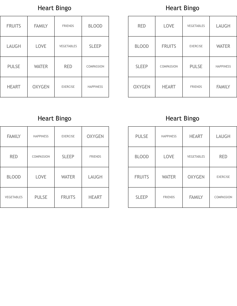 Heart Bingo