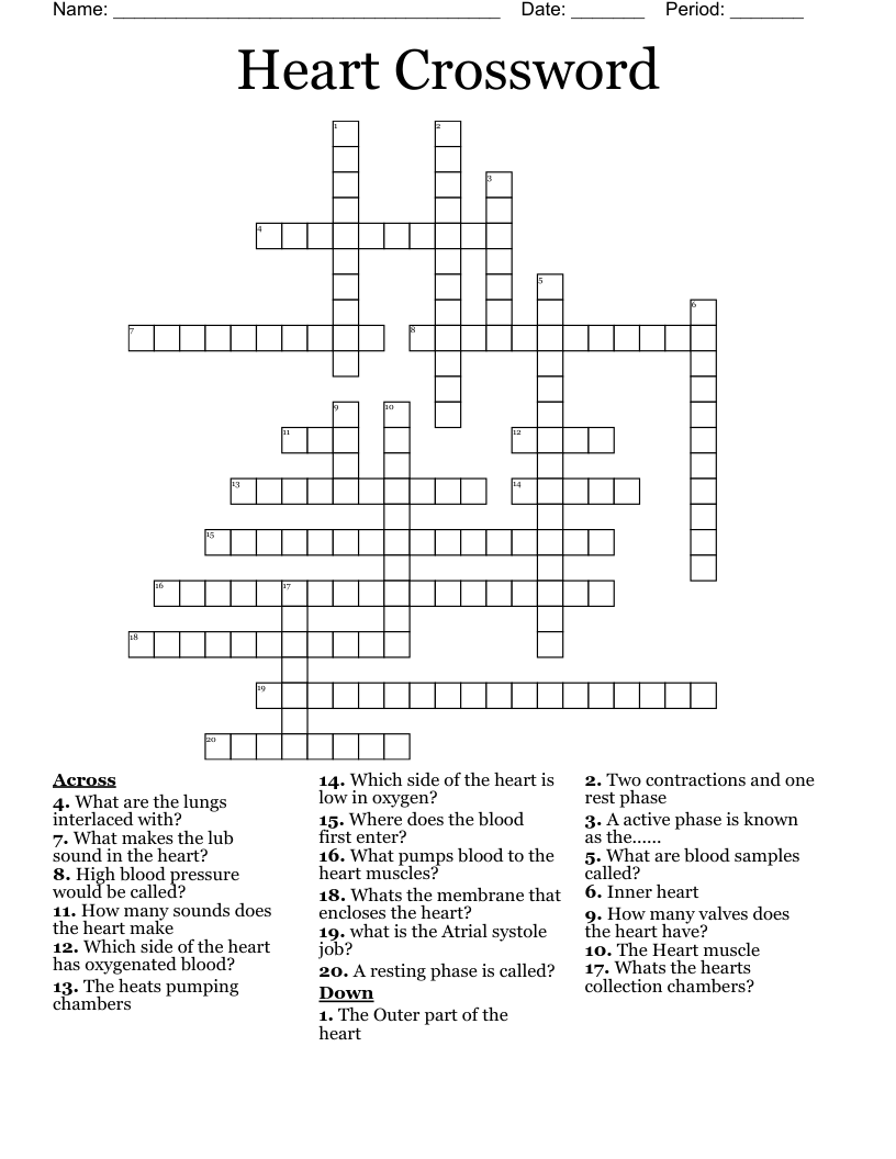 Heart Crossword