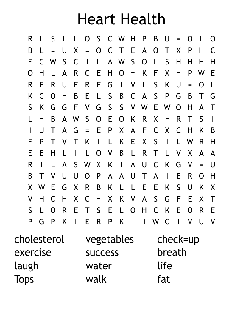Heart Health Word Search