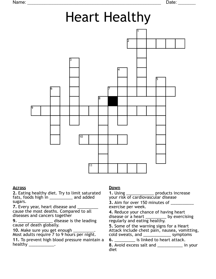 Heart Healthy Crossword