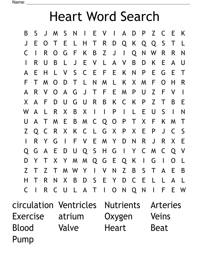 Heart Word Search