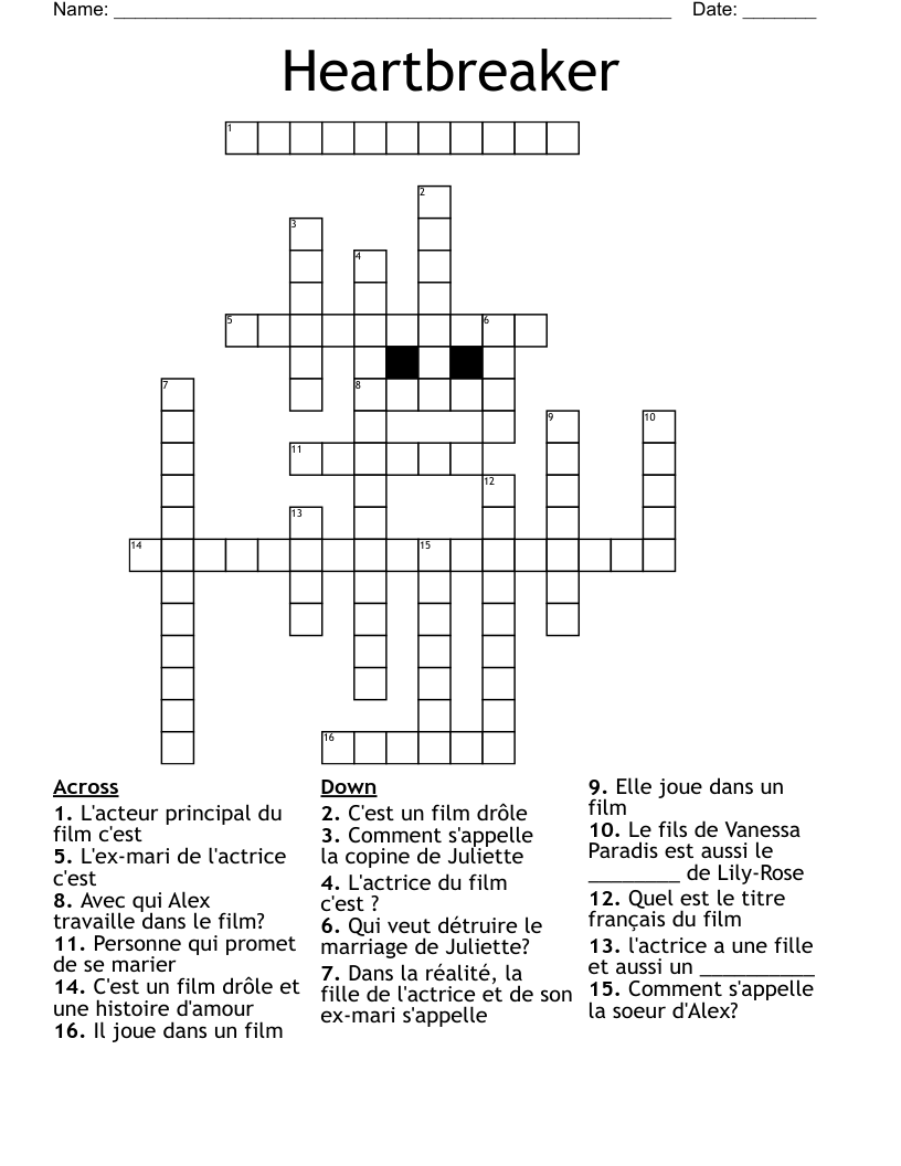 Heartbreaker Crossword