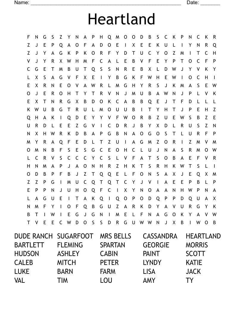 Heartland Word Search