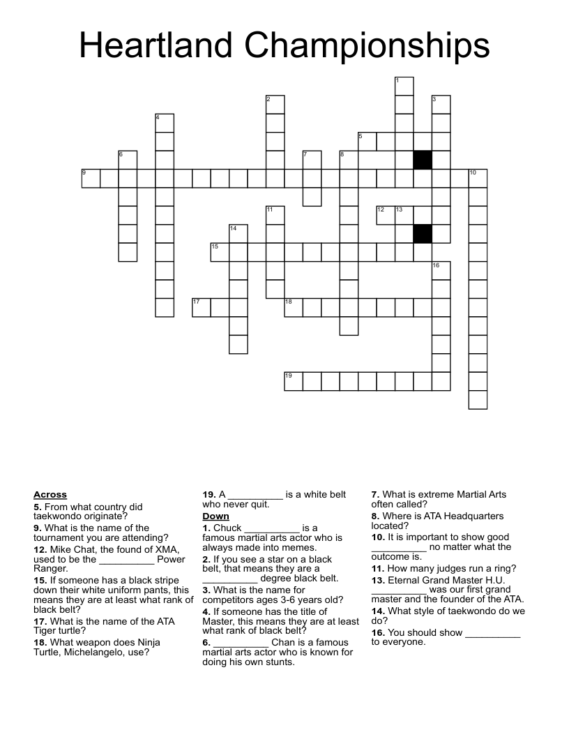 Heartland Championships Crossword