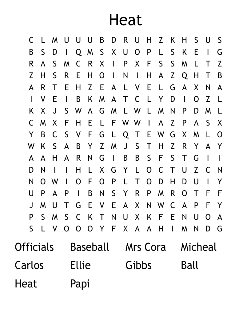 Heat Word Search