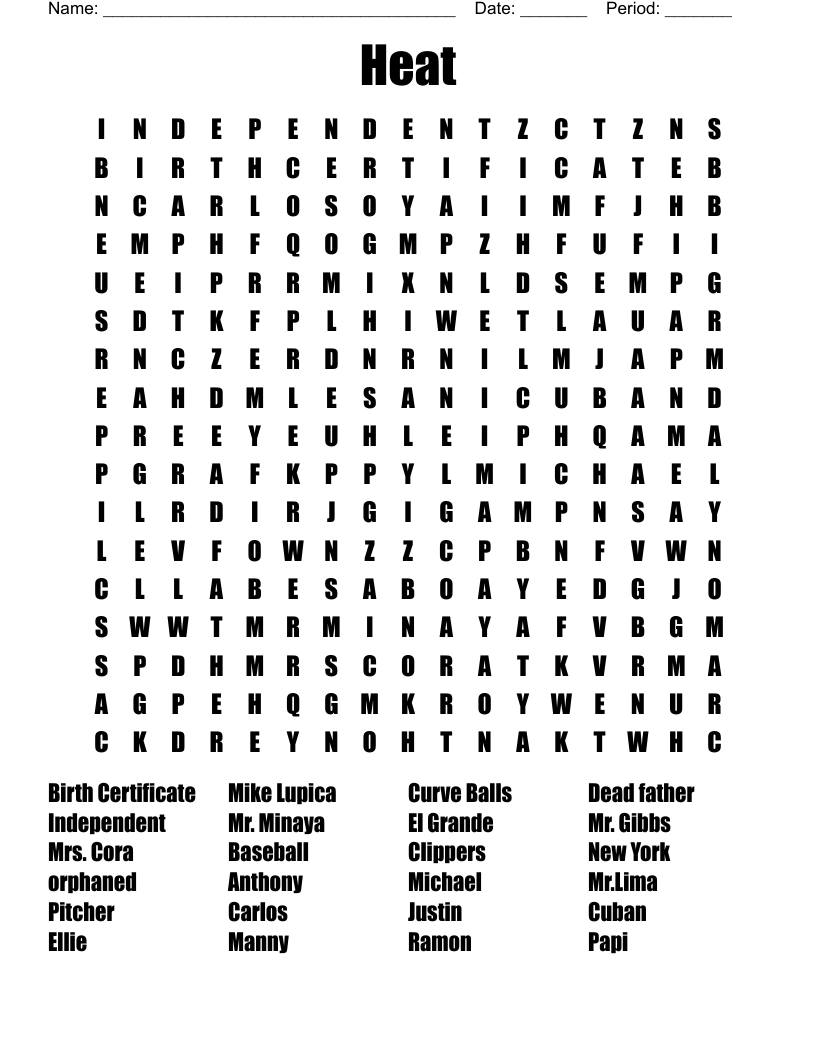 Heat Word Search