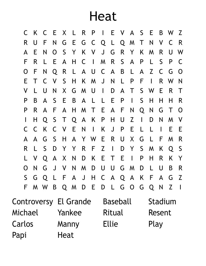 Heat Word Search