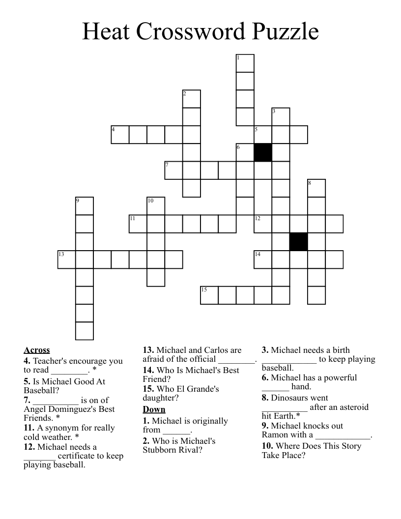 Heat Crossword Puzzle