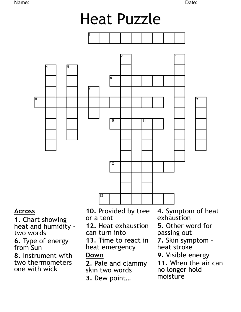 Heat Puzzle Crossword
