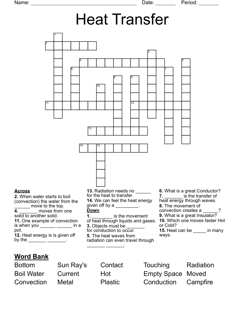 Heat Transfer Crossword