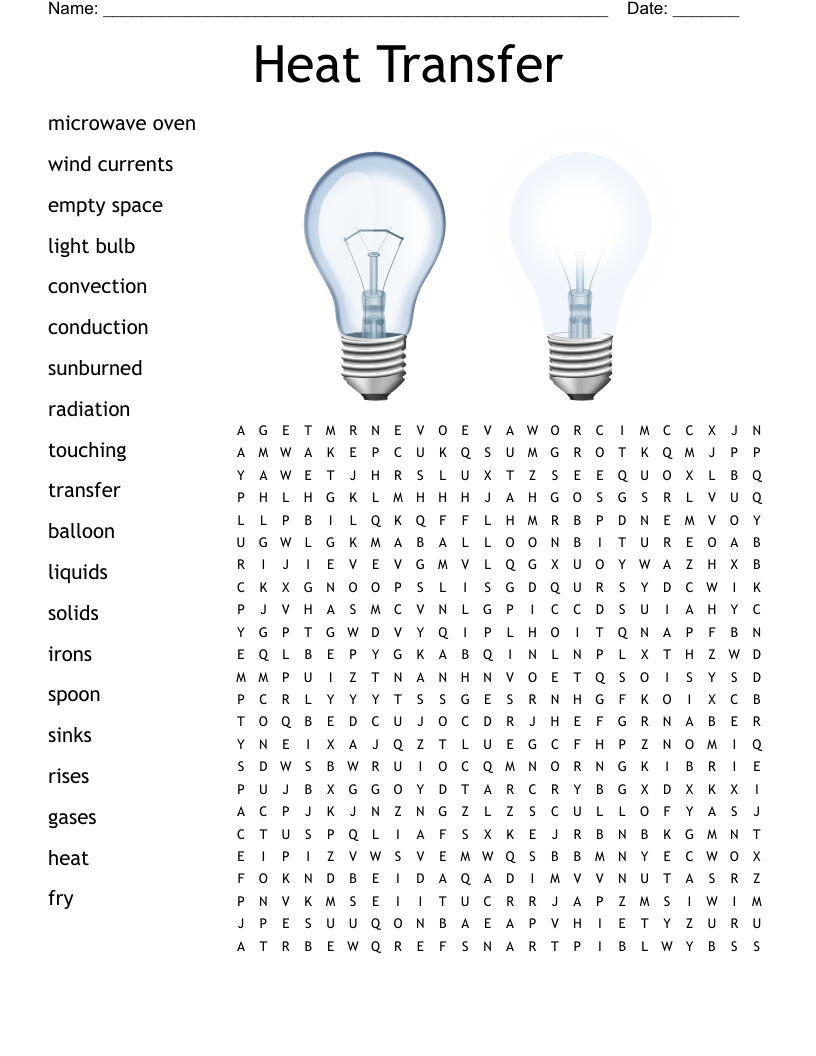 Heat Transfer Word Search