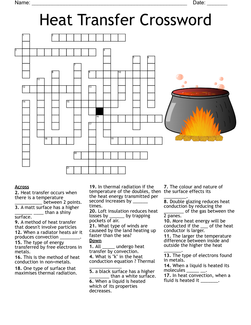 Heat Transfer Crossword