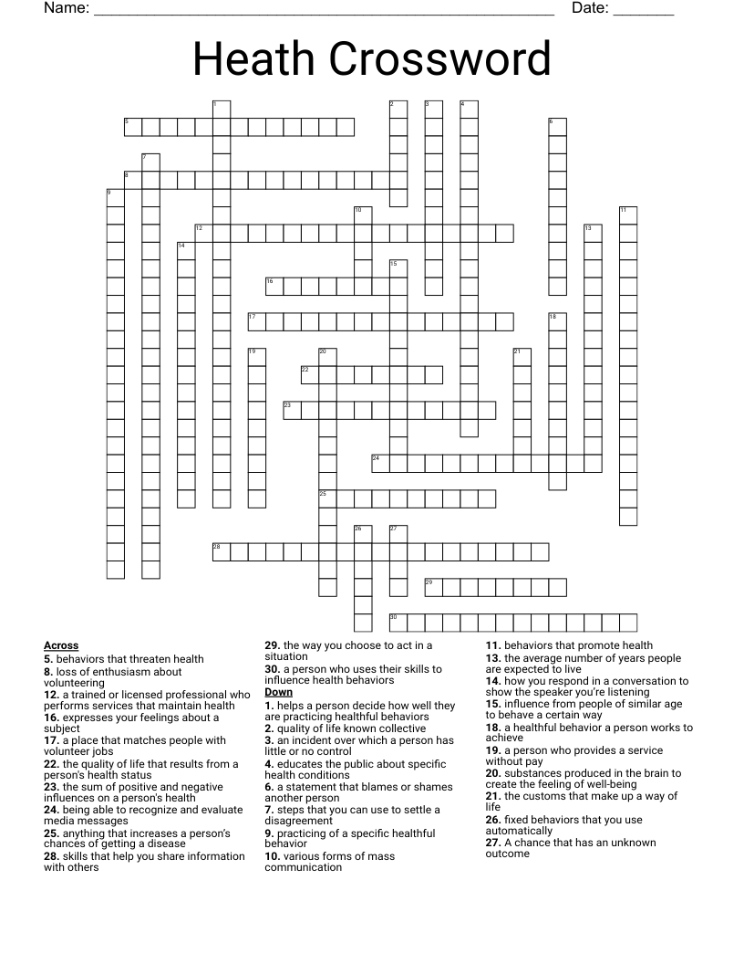 Heath Crossword