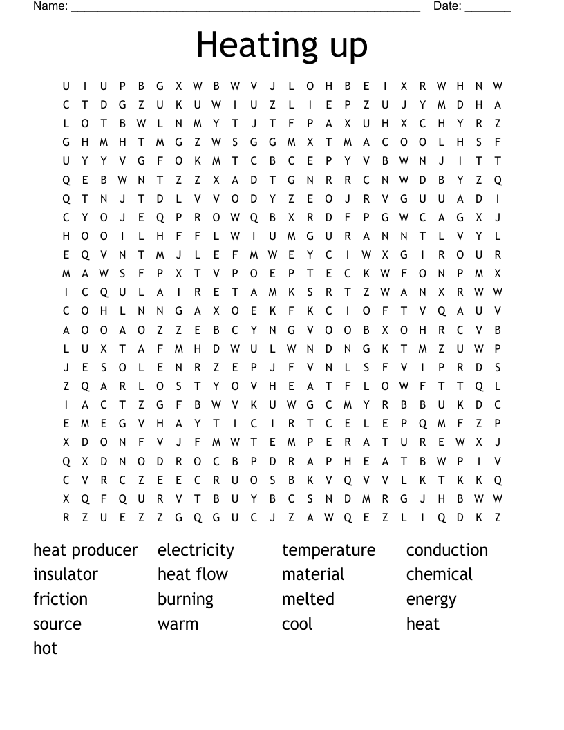 Heating up Word Search