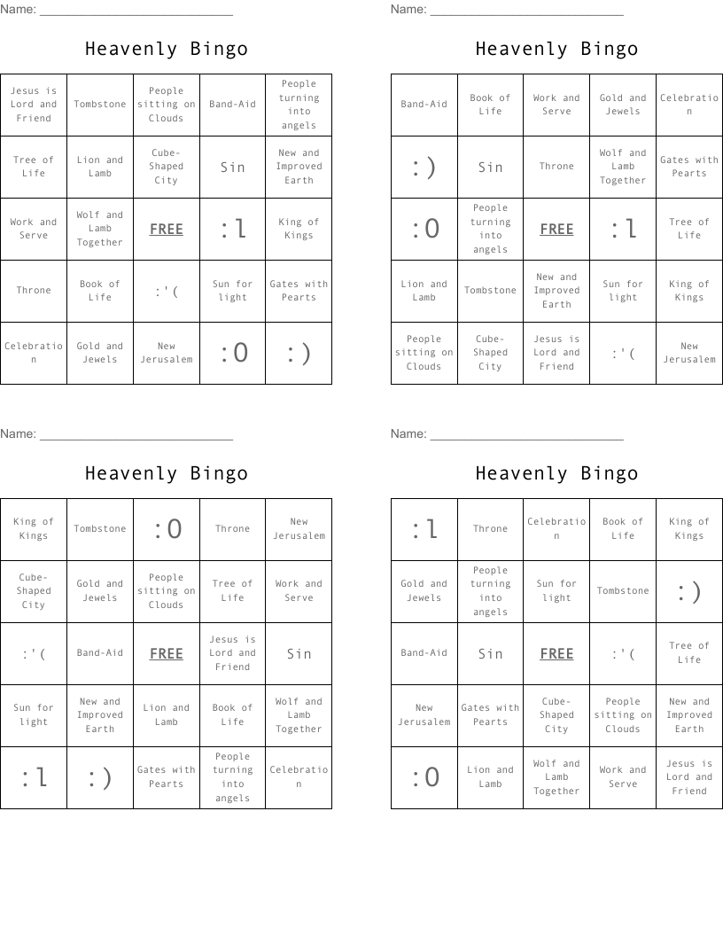 Heavenly Bingo