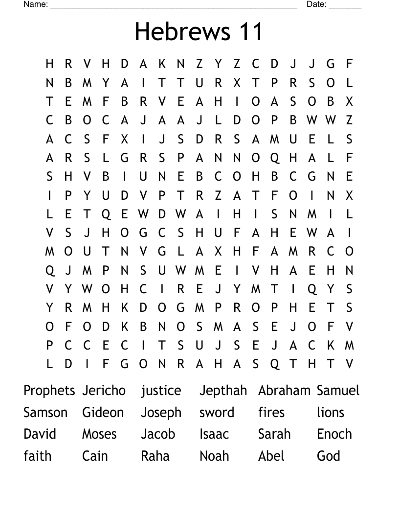 Hebrews 11 Word Search
