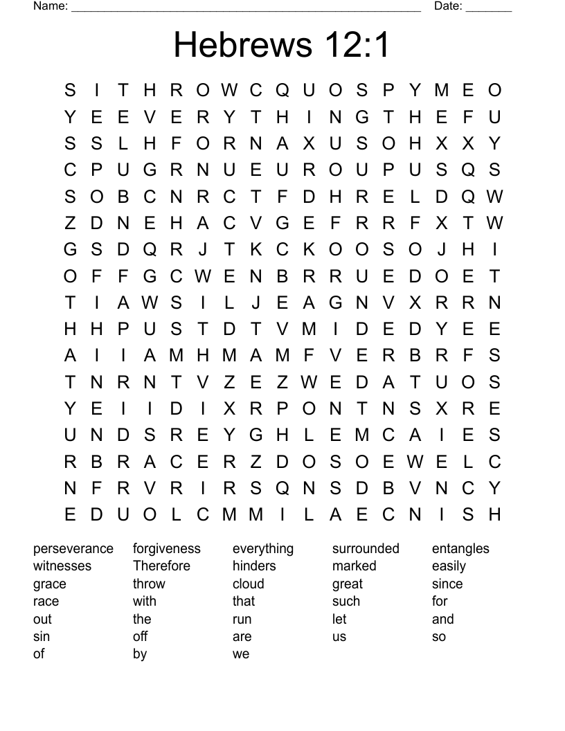 Hebrews 12:1 Word Search