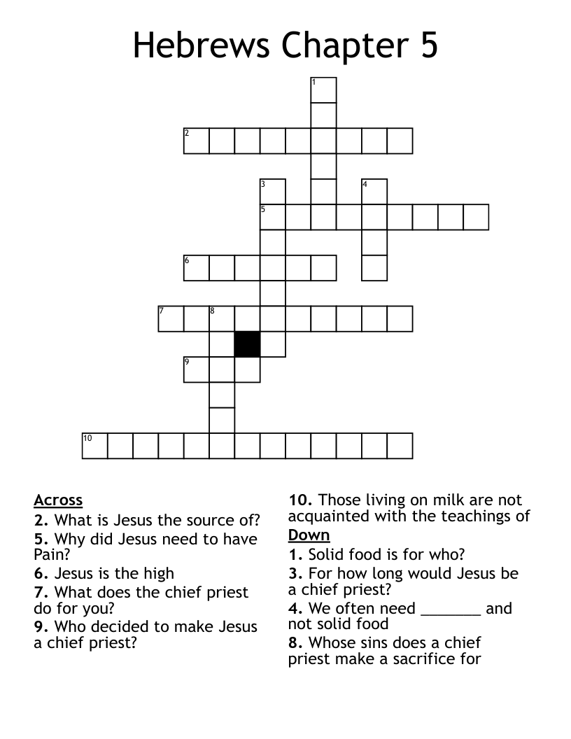 Hebrews Chapter 5  Crossword