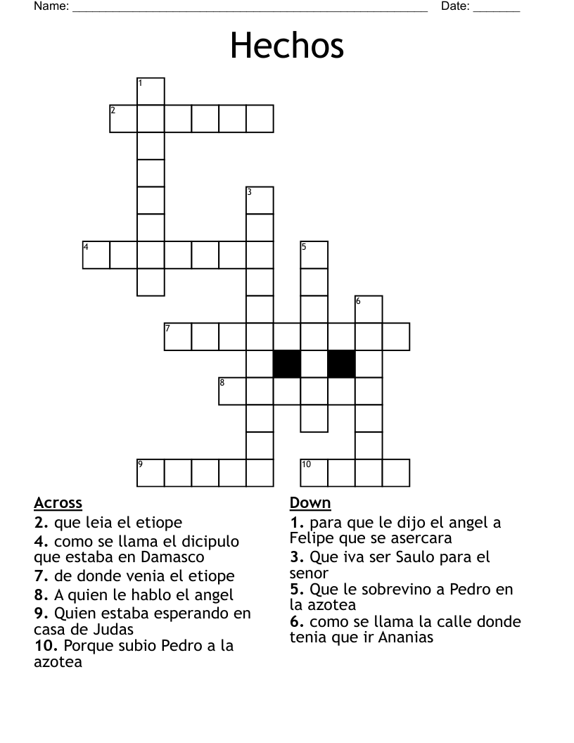 Hechos Crossword
