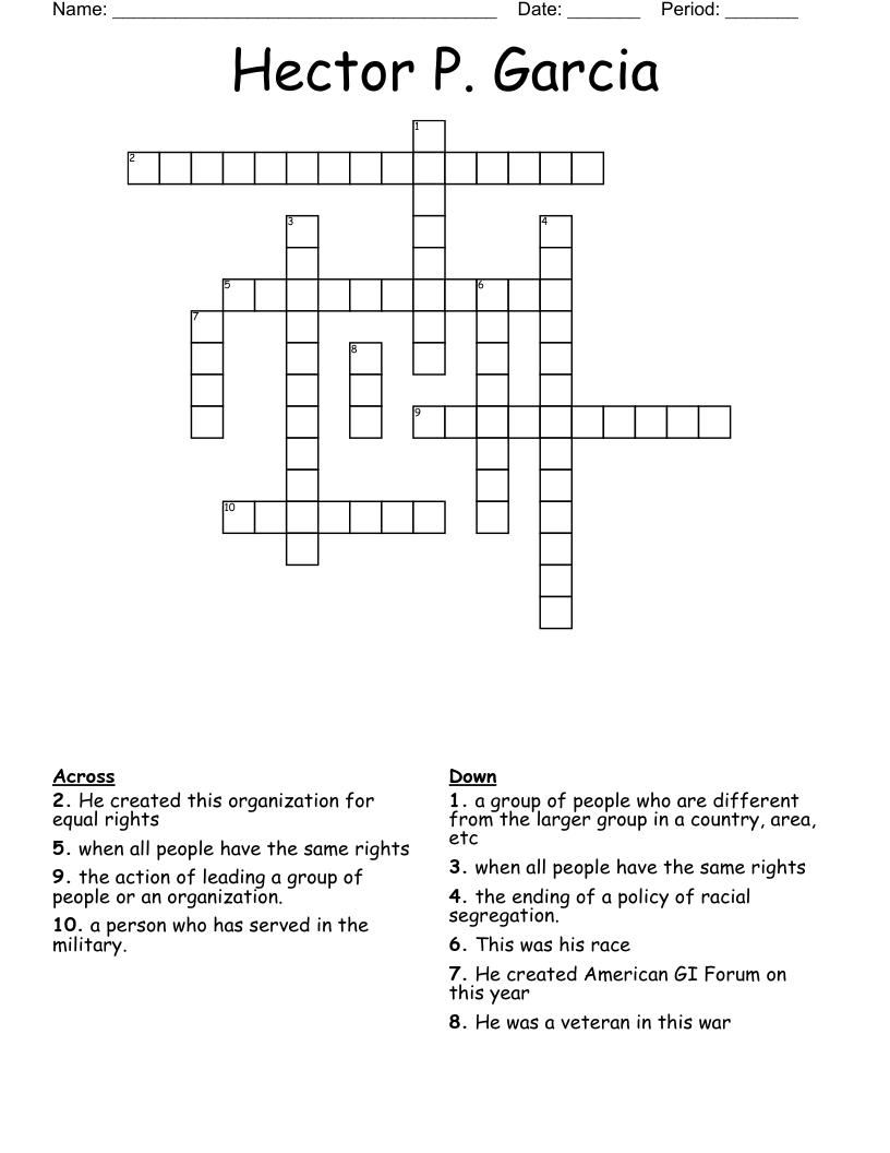 Hector P. Garcia Crossword