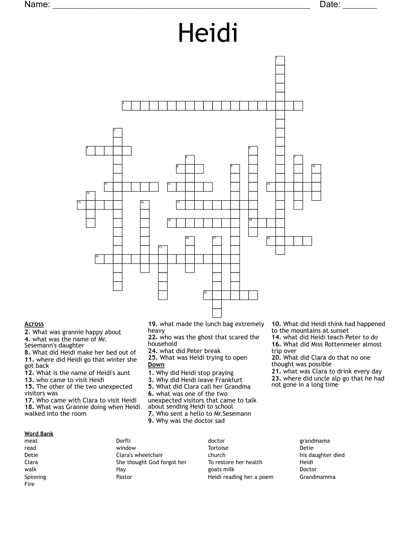 Heidi Crossword
