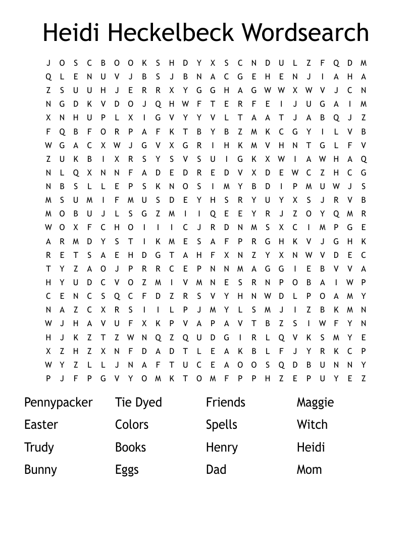 Heidi Heckelbeck Wordsearch