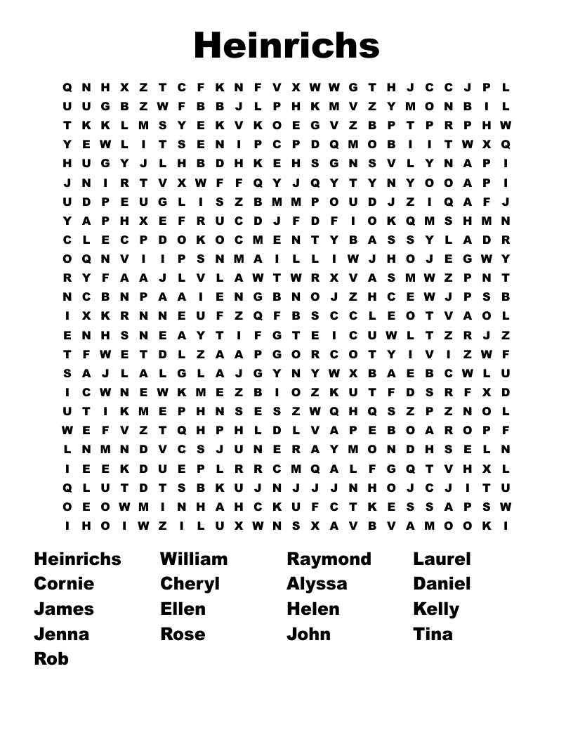 Heinrichs Word Search