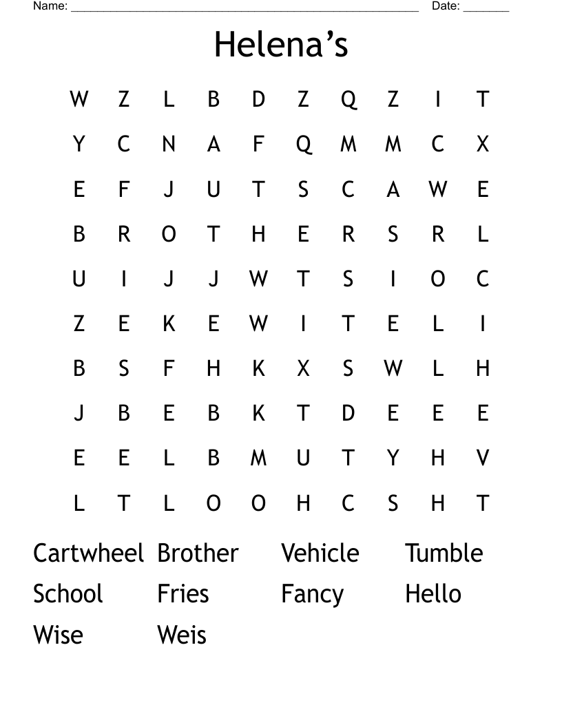 Helena’s  Word Search