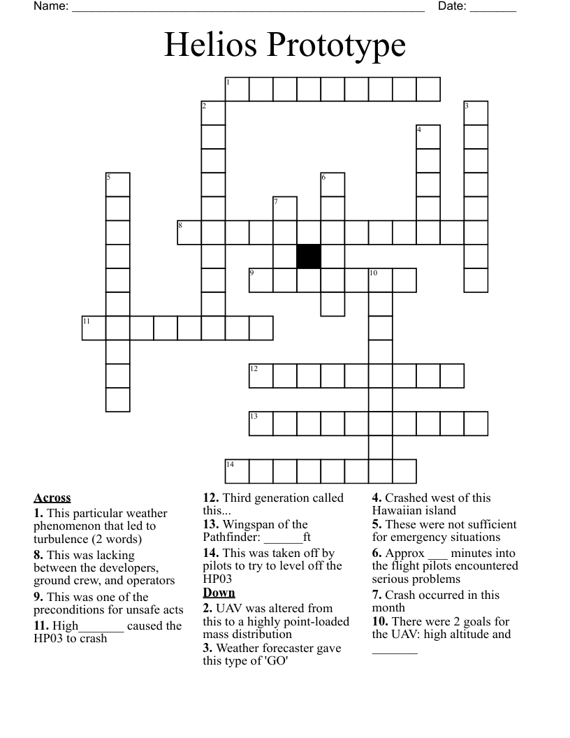 Helios Prototype  Crossword