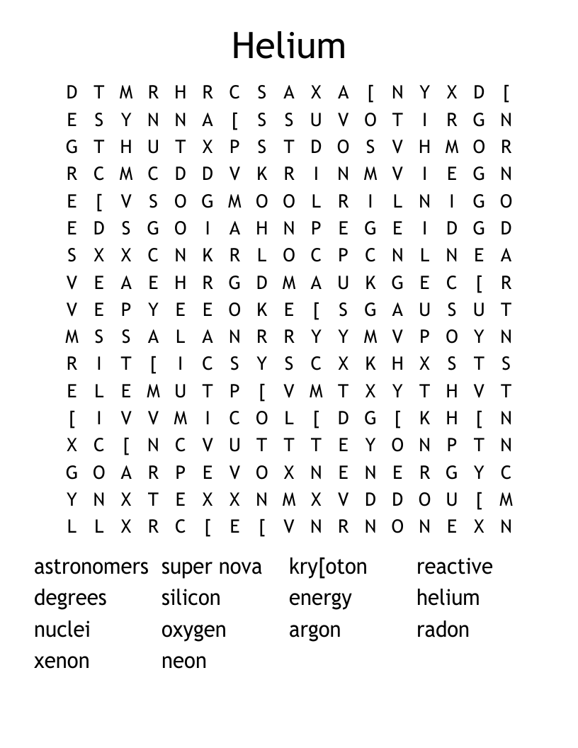 Helium Word Search