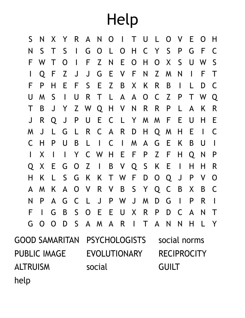 Help Word Search
