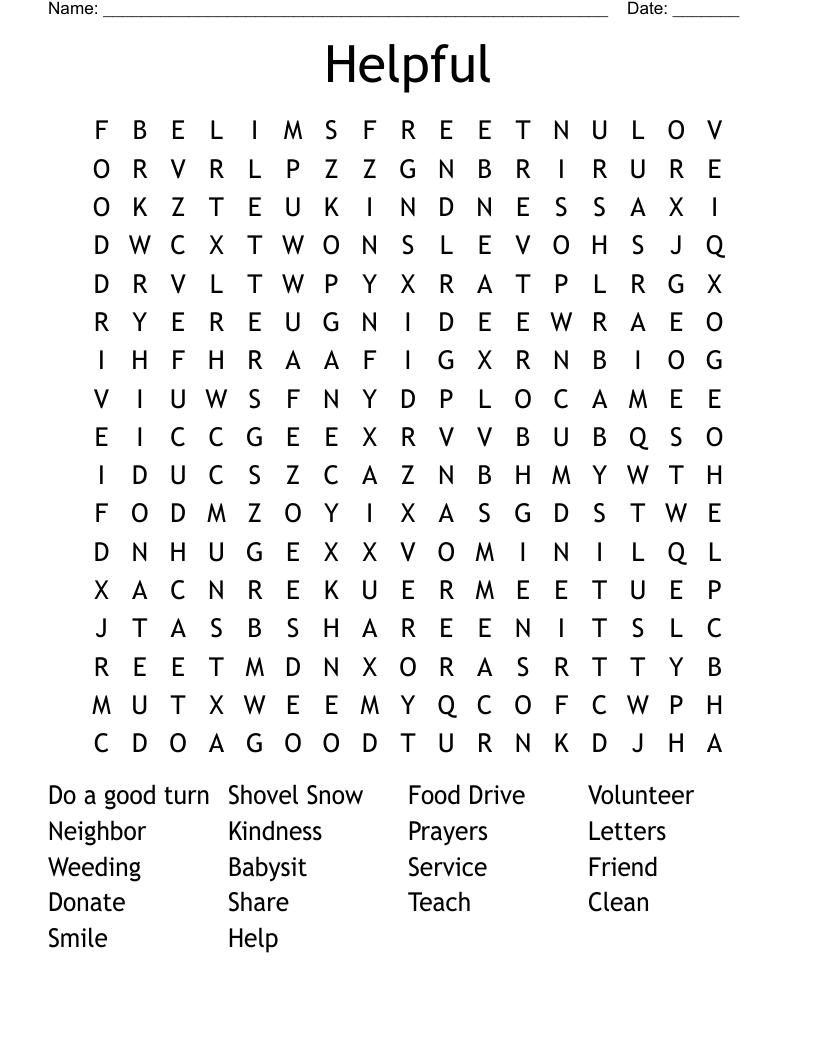 Helpful Word Search