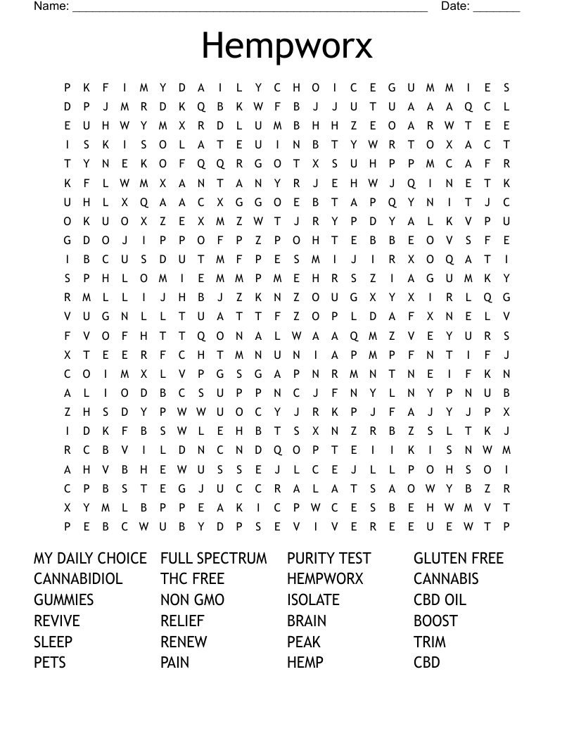 Hempworx Word Search