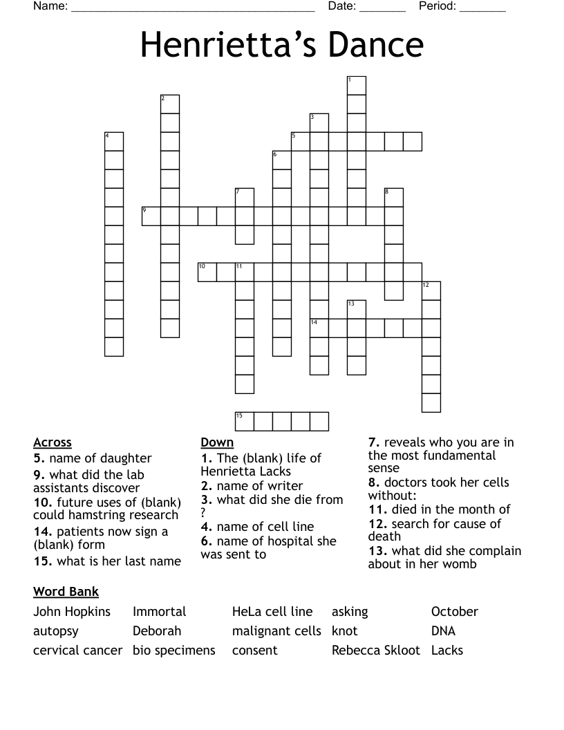 Henrietta’s Dance Crossword