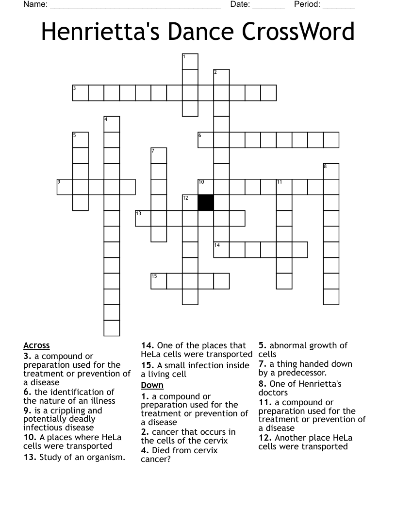 Henrietta's Dance CrossWord
