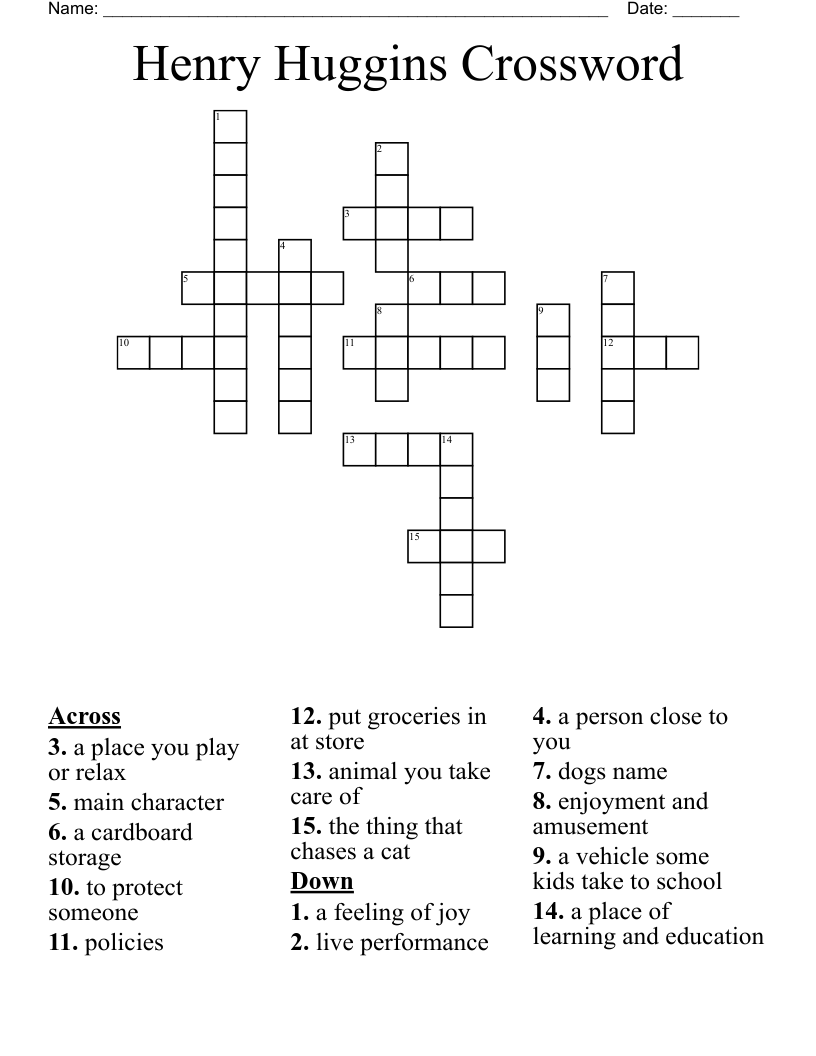 Henry Huggins Crossword