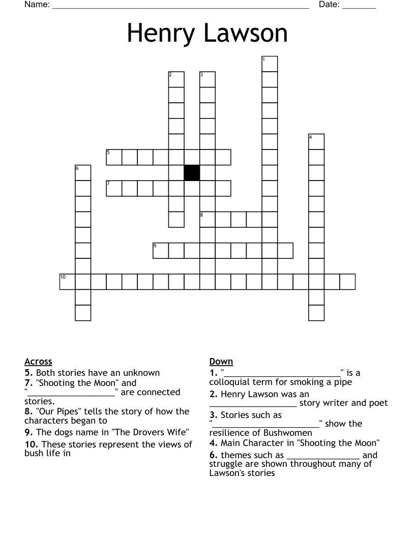 Henry Lawson  Crossword