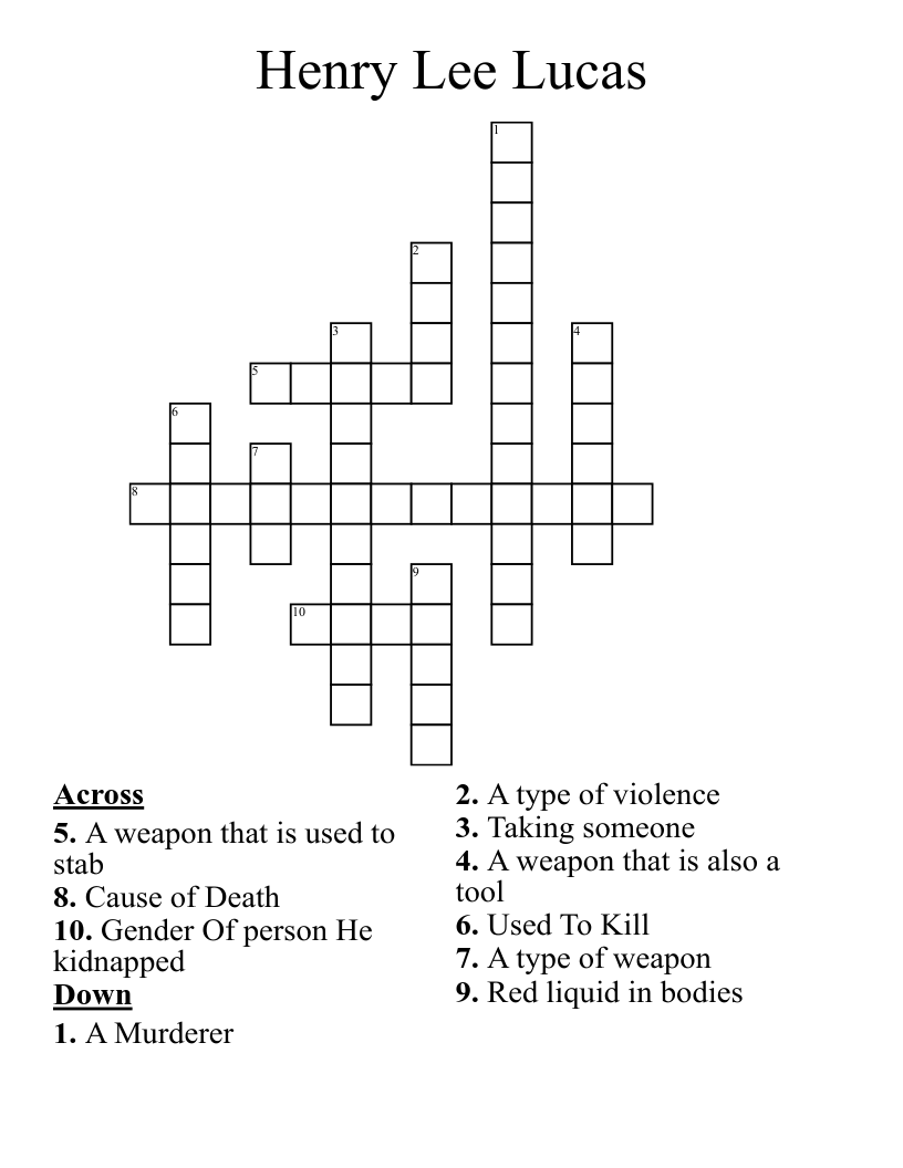 Henry Lee Lucas  Crossword